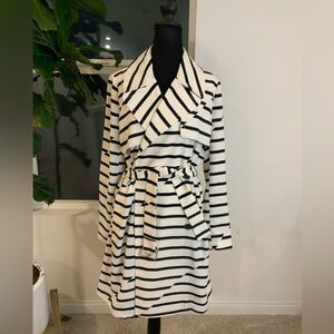 Madewell Navy and White Striped Trench M
